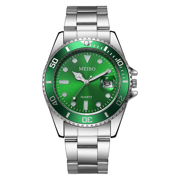 Stainless Steel Watch Men's European and American Business Leisure Quartz Watch Waterproof Outdoor Sports Watch