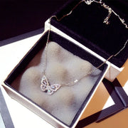 Ins Sweet 45CM Lenght 925 Sterling Silver Nimble Butterfly Pendant Link Chain Necklace for Women Small Crowd Design Bijoux