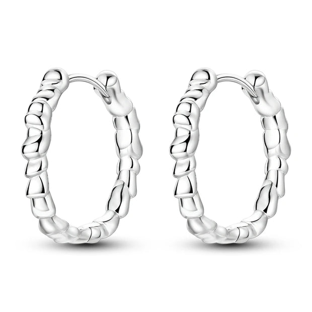 Geometry Hoop Earrings Original 925 Silver Star Moon Circle U-shape Earrings For Women Love Heart Fine Jewelry Wedding Gift