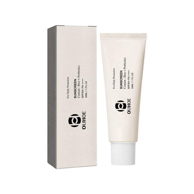 Rice Sunscreen Cream Spf 50+ UV Isolation Lasting Moisturizing Waterproof Sweatproof Oil Control Refreshing Sun Block Cream