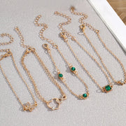 Vintage-Inspired Bracelet Set with Sparkling Rhinestones - Infinity & Geometric Designs, Perfect for Casual Attire or Gifti