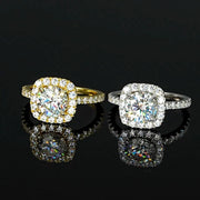 2CT D Color Moissanite Ring s925 Sterling Silver Brilliant Diamond Halo Engagement Rings for Women Fine Jewelry Gifts