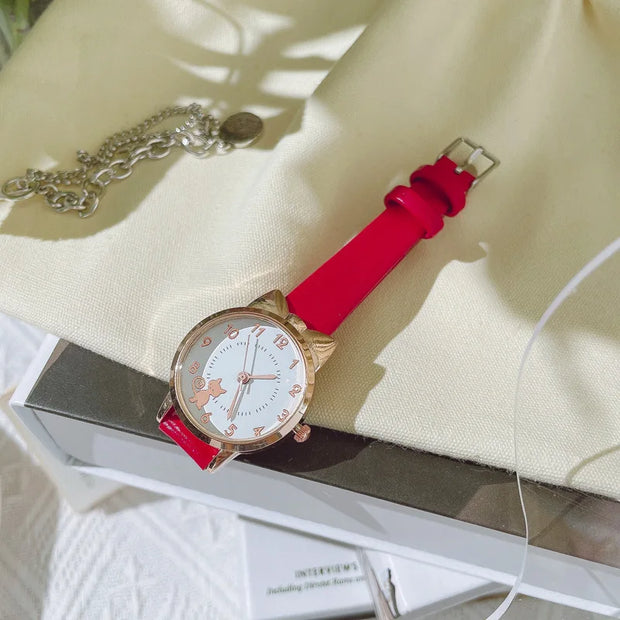 Luminous Kids Children Watch Digital Round Dial Children Watch Leather Strap Quartz Watches Kid Girls Clock Relogio Montre Reloj