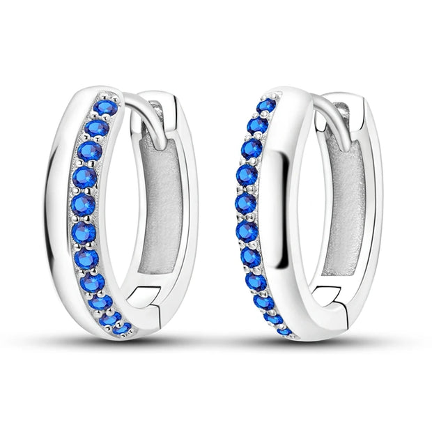 Geometry Hoop Earrings Original 925 Silver Star Moon Circle U-shape Earrings For Women Love Heart Fine Jewelry Wedding Gift