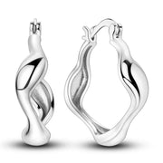 Geometry Hoop Earrings Original 925 Silver Star Moon Circle U-shape Earrings For Women Love Heart Fine Jewelry Wedding Gift