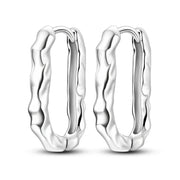 Geometry Hoop Earrings Original 925 Silver Star Moon Circle U-shape Earrings For Women Love Heart Fine Jewelry Wedding Gift