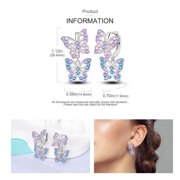 Geometry Hoop Earrings Original 925 Silver Star Moon Circle U-shape Earrings For Women Love Heart Fine Jewelry Wedding Gift
