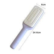 Comb Long Handle Anti-static Scalp Massage Hair Comb for Women Self Hair Brush with Retractable Comb Hairdressing Tool