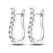 Geometry Hoop Earrings Original 925 Silver Star Moon Circle U-shape Earrings For Women Love Heart Fine Jewelry Wedding Gift