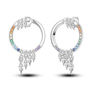 Geometry Hoop Earrings Original 925 Silver Star Moon Circle U-shape Earrings For Women Love Heart Fine Jewelry Wedding Gift