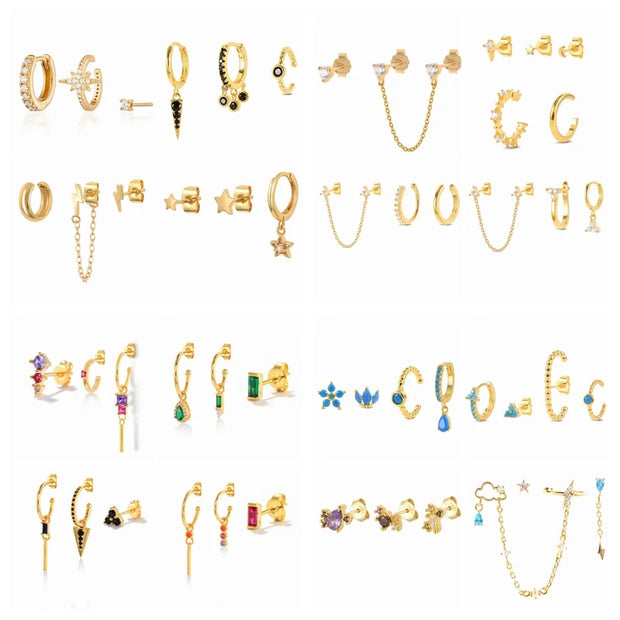Multible Earring Jewelry Sets Earring for Women Fashion Casual Earrings Jewelry Circle Star Flower Geometry Piercing Earing