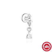 CANNER 1pc 925 Silver Horse Eye Stars Flower studs For Women 18K Gold Flat Head Threaded Puncture Ear Bone Ins Fine Jewelry