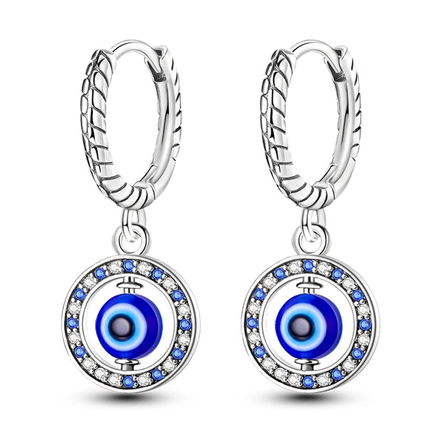 Geometry Hoop Earrings Original 925 Silver Star Moon Circle U-shape Earrings For Women Love Heart Fine Jewelry Wedding Gift