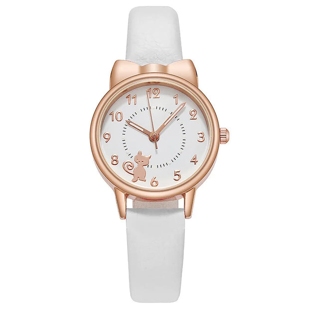 Luminous Kids Children Watch Digital Round Dial Children Watch Leather Strap Quartz Watches Kid Girls Clock Relogio Montre Reloj