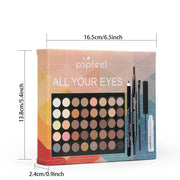 POPFEEL Eye Makeup Set, Eyeshadow Palette, Eyeliner, Mascara, Eyebrow Pencil, Makeup Tool Set Box, Gifts For Women