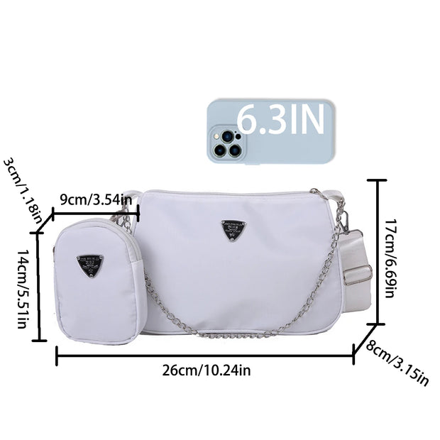 Nylon  Bag For Women Fashion Portable Casual Underarm Bag Students Cross Body Bag