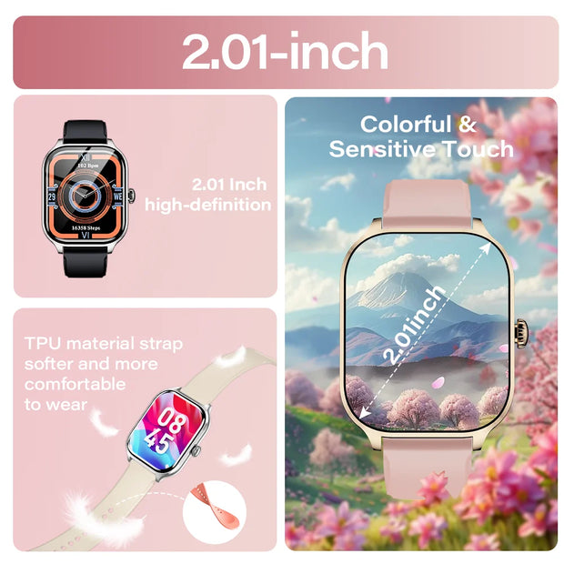 2025 New Smart Watch Bluetooth Call Message Reminder 24 Hour Health Monitoring Smart Watch Gift for Men and Women