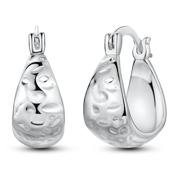 Geometry Hoop Earrings Original 925 Silver Star Moon Circle U-shape Earrings For Women Love Heart Fine Jewelry Wedding Gift