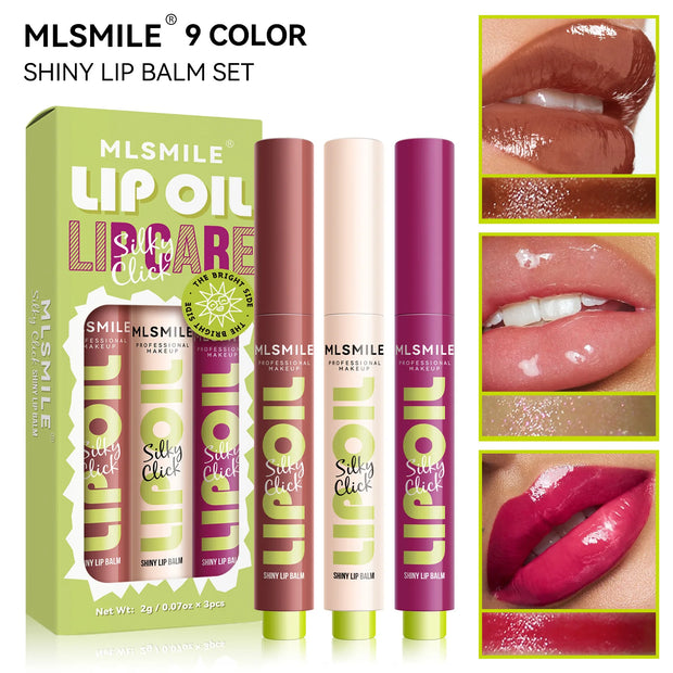 set Press Lipstick Solid Lip Gloss Long-lasting Easy Color Moisturizing Lip Gloss Pearl Mirror Lip Gloss
