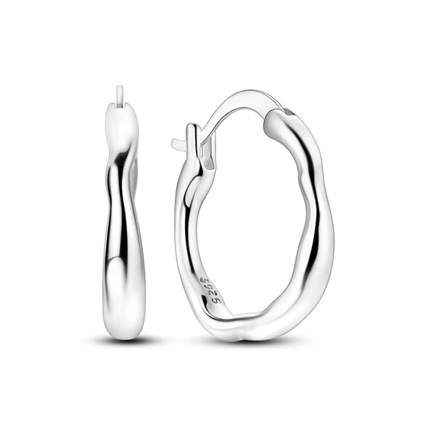 Geometry Hoop Earrings Original 925 Silver Star Moon Circle U-shape Earrings For Women Love Heart Fine Jewelry Wedding Gift