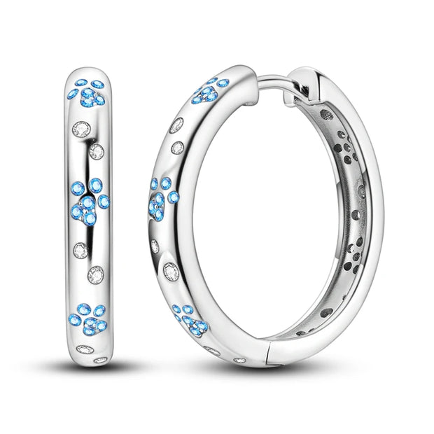 Geometry Hoop Earrings Original 925 Silver Star Moon Circle U-shape Earrings For Women Love Heart Fine Jewelry Wedding Gift