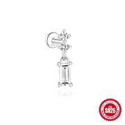 CANNER 1pc 925 Silver Horse Eye Stars Flower studs For Women 18K Gold Flat Head Threaded Puncture Ear Bone Ins Fine Jewelry