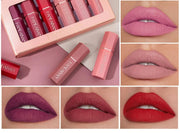 6Pcs/Box Velvet Matte Lipstick Kit Lips Makeup Nude Lip Stick Make Up Cosmetics Foggy Matt Tint Lip Balm Cream Pigment