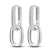 Geometry Hoop Earrings Original 925 Silver Star Moon Circle U-shape Earrings For Women Love Heart Fine Jewelry Wedding Gift
