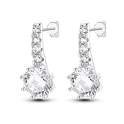 Geometry Hoop Earrings Original 925 Silver Star Moon Circle U-shape Earrings For Women Love Heart Fine Jewelry Wedding Gift