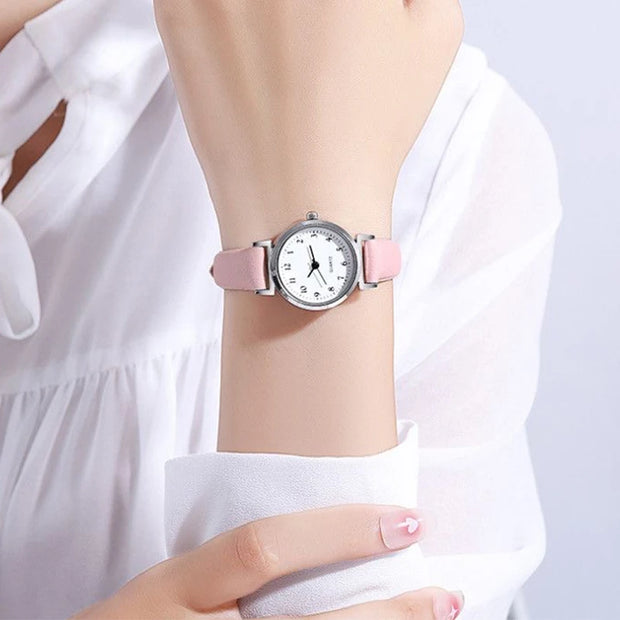 Fashion Small Dial Women's Watch Casual Leather Band Ladies Quartz Wristwatches