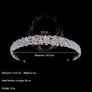 Luxury CZ Headbands Silver Color Bridal Crowns Elegant Headwear Wedding Hair Accessories Party Jewelry Bridesmaid Gift