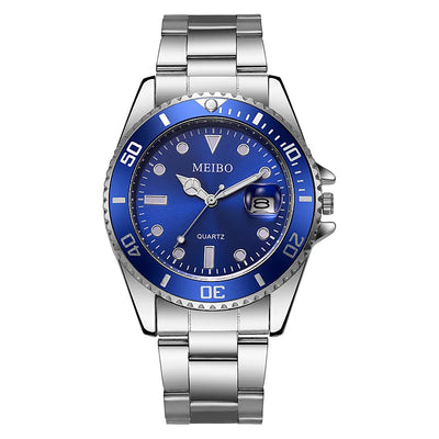 Stainless Steel Watch Men's European and American Business Leisure Quartz Watch Waterproof Outdoor Sports Watch