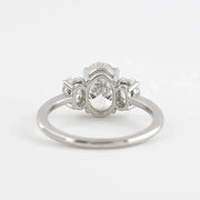3/6cttw Real Moissanite Engagement Ring with Certificate 3-Stone Oval Cut Diamond Wedding Ring for Women 925 Silver Fine Jewelry
