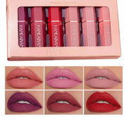 6Pcs/Box Velvet Matte Lipstick Kit Lips Makeup Nude Lip Stick Make Up Cosmetics Foggy Matt Tint Lip Balm Cream Pigment