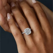 2CT D Color Moissanite Ring s925 Sterling Silver Brilliant Diamond Halo Engagement Rings for Women Fine Jewelry Gifts