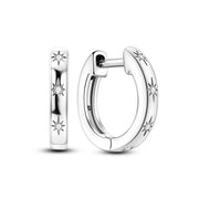 Geometry Hoop Earrings Original 925 Silver Star Moon Circle U-shape Earrings For Women Love Heart Fine Jewelry Wedding Gift