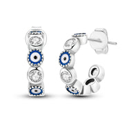 Geometry Hoop Earrings Original 925 Silver Star Moon Circle U-shape Earrings For Women Love Heart Fine Jewelry Wedding Gift