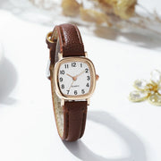 Women's Watch Fashion Small Arabic Quartz Watches Leather Band Wristwatches