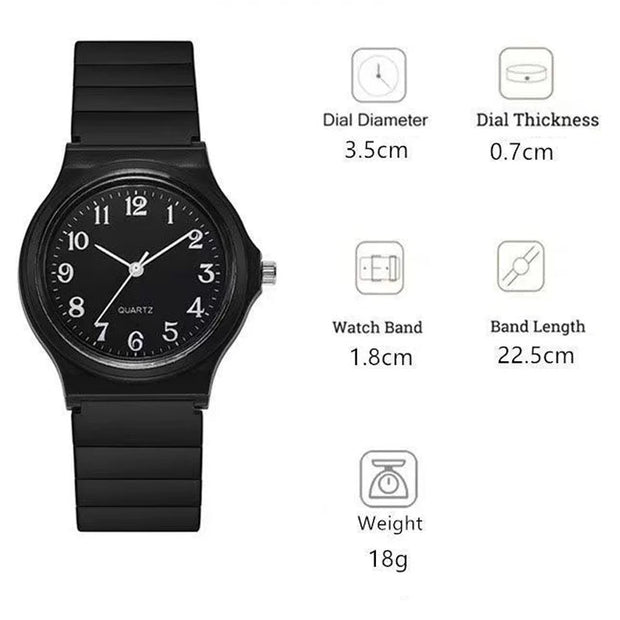 Watch Silicone Strap Simple Women Watch Student Ladies Quartz Wristwatch Waterproof Round Small Dial for Women