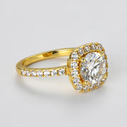 2CT D Color Moissanite Ring s925 Sterling Silver Brilliant Diamond Halo Engagement Rings for Women Fine Jewelry Gifts